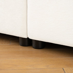 English Elm Stylish White Chenille 2-Seater Sofa With Hidden Storage, Ergonomic Design For Small Spaces W714S01034-GIGA