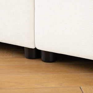 English Elm Elegant White Chenille Sofa With Hidden Storage, Ergonomic Support, & Modular Design For Modern Living W714S01037