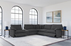 English Elm Hollander Six Piece Modular Sectional with Power Recliners and Deep Cushion Seating B062S01780