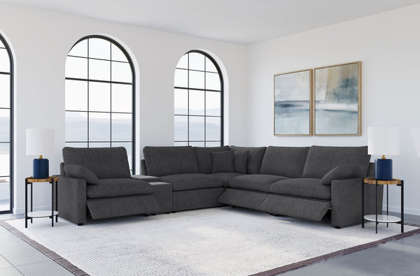 English Elm Hollander Six Piece Modular Sectional with Power Recliners and Deep Cushion Seating B062S01780