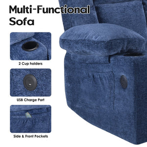 English Elm Power Lift Recliner Chair With Massage, Heat, Usb Ports & Cup Holders - Comfort For Seniors! T3623P380509-GIGA