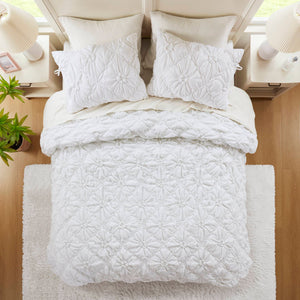 English Elm 3PCS Plush Microfiber Full/Queen Comforter Set with Hypoallergenic Poly Fill and Soft Shams White 16.93 L x 12.99 W x 6.69 H B035P366529