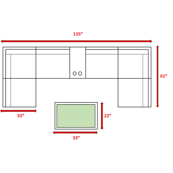 English Elm 4-Person Outdoor Sofa Set - Stylish 8-Piece Modular Design With Cushions & Coffee Table Included B120S00208