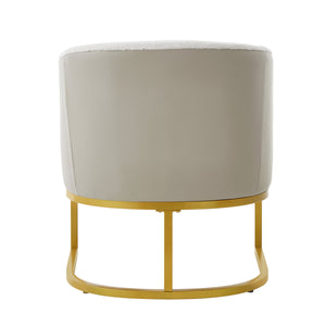 English Elm Modern Faux Fur Accent Chair Plush Upholstered Seat with Gold Iron Legs for Any Room Beige N763P360688A