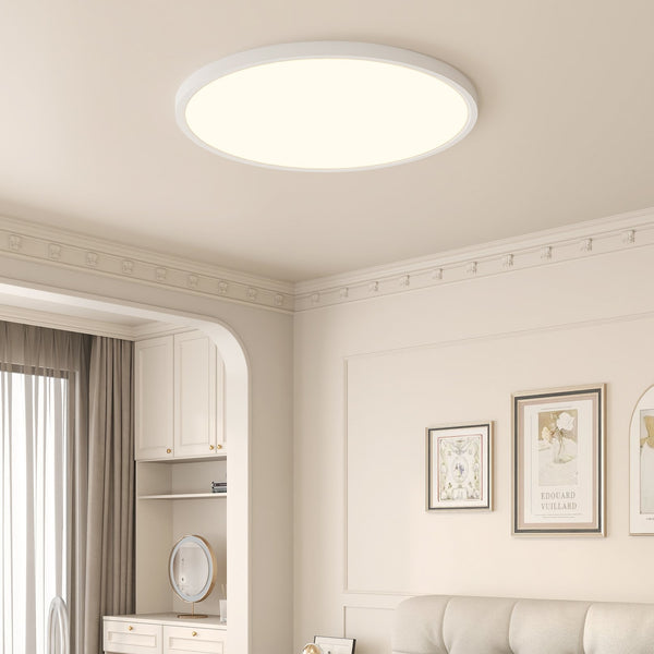 English Elm 16inch Flush Mount Ceiling Light, 32W 3520LM Dimmable 5CCT Backlight Ultra Bright Low Profile W2312P375005