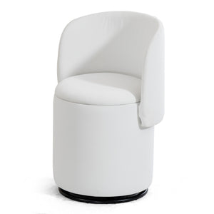 English Elm Stylish Barrel Swivel Accent Chair Upholstered Seat with Storage for Vanity or Dining W3248P424642