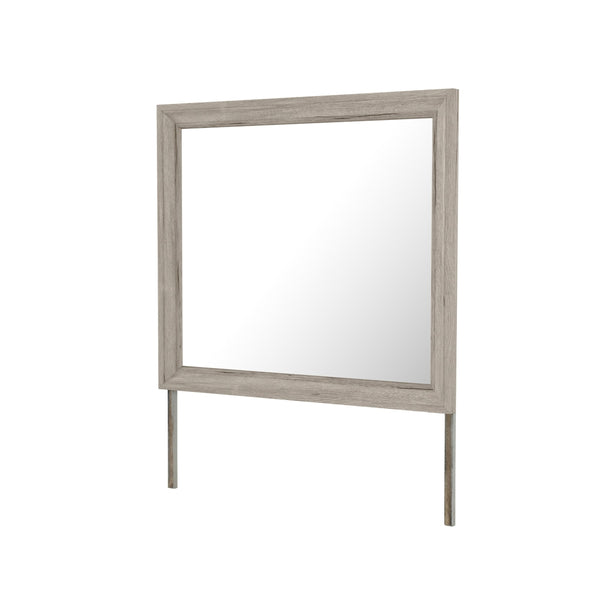 English Elm Mario Natural Mirror - Large Contemporary Solid Wood Frame, Sleek Dresser-Connectable Design, Sturdy B201P410133