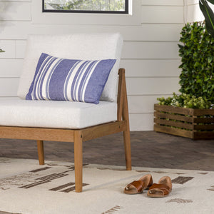 English Elm Walker Edison - Modern Outdoor Spindle Style Armless Sectional crafted from responsibly sourced eucalyptus with weather-resistant linen cushions and easy assembly instructions for durable, eco-friendly patio comfort Natural 37 L x 28 W x 14.5 H B185P326699