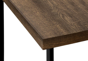 English Elm Accent C-Shaped Side Table with Reclaimed Wood-Look Top and Sleek Metal Frame for Small Spaces Brown 28 L x 13 W x 6 H B2710P219144