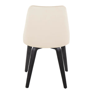 English Elm Giovanni Contemporary Dining Chairs Set Of 2 - Cream Faux Leather & Bent Wood Legs For Elegance B202S01247