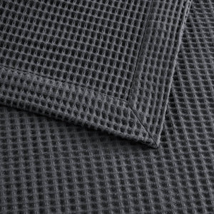 English Elm 1PC Twin Cotton Waffle Blanket 300gsm Lightweight Breathable Cozy Throw for Year-Round Comfort DARK GREY 15.75 L x 12.2 W x 3.94 H B035P341137