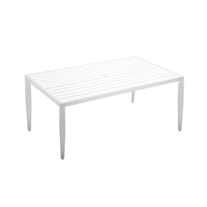 English Elm Outdoor Patio Aluminum 40"X70" Two-Tone Table - Modern Design, Lightweight, Umbrella Hole & Safe Edges W1886P164363-GIGA