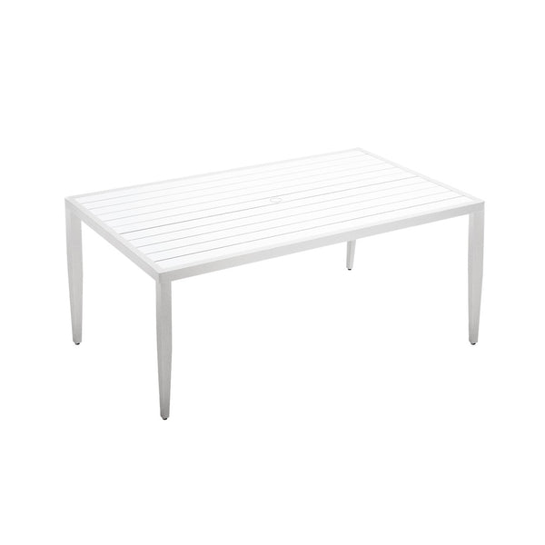 English Elm Outdoor Patio Aluminum 40"X70" Two-Tone Table - Modern Design, Lightweight, Umbrella Hole & Safe Edges W1886P164363-GIGA