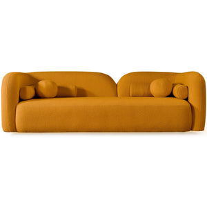 English Elm Donna Japandi Boucle Upholstered Sofa with Textured Fabric for Modern Living Rooms Dark Yellow,Rustic B183P231854