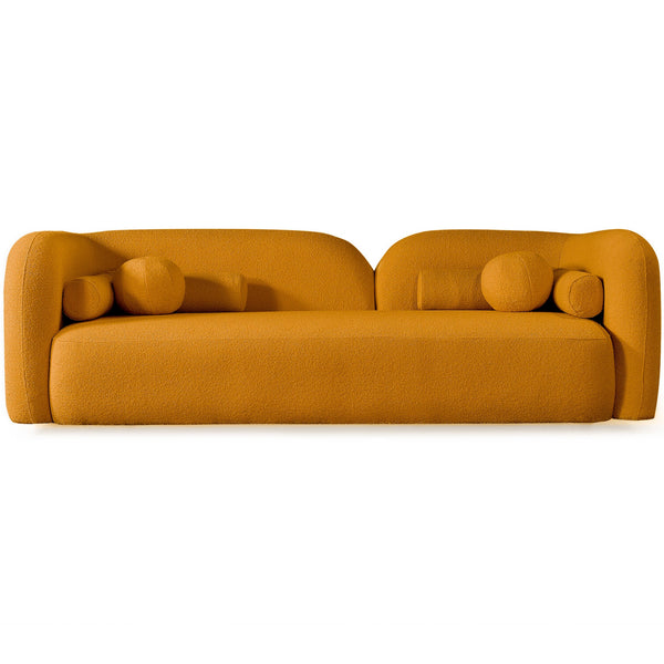 English Elm Donna Japandi Boucle Upholstered Sofa with Textured Fabric for Modern Living Rooms Dark Yellow,Rustic B183P231854