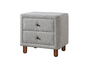 English Elm Cleo Boucle Upholstered Nightstand with Two Drawers for a Soft Bedroom Aesthetic B2756P493474