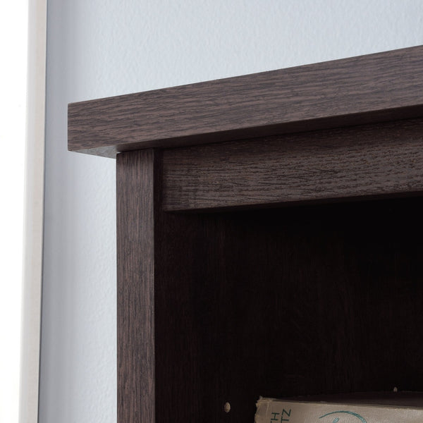 English Elm Hutch, Coastal-Inspired Brown Finish With Glass Doors & Adjustable Shelves For Elegant Storage B356P367818