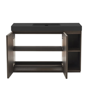 English Elm Grace Floating Walnut Vanity with Solid Surface Sink and Soft Close Storage Drawers Oak,Smoke W1865S00225