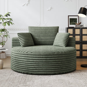 English Elm 50''L Plush Corduroy Sponge Single Sofa Bed with No Assembly, Fluffy Modern Sleeper for Living Areas Green W834P337416