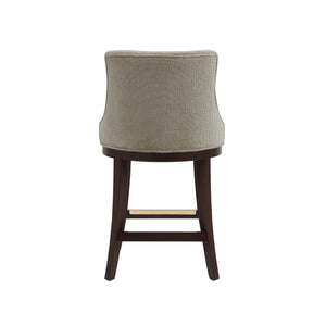English Elm Lucia Taupe Chenille Counter Stool With Elegant Beech Wood Legs & Gold Footrest - Fully Assembled! B365P398034