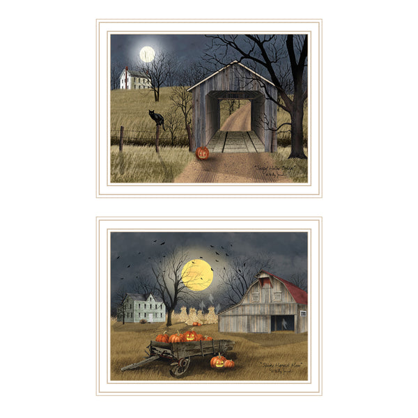English Elm Trendy Decor 4u Billy Jacobs Halloween Country 2 Piece Framed Farmhouse Wall Art B067P254087