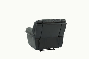 English Elm Modern Oversized Manual Recliner Chair Glider in Bonded Leather with Nailhead Trim and Plush Support Black 41 L x 31 W x 27 H B011P205581