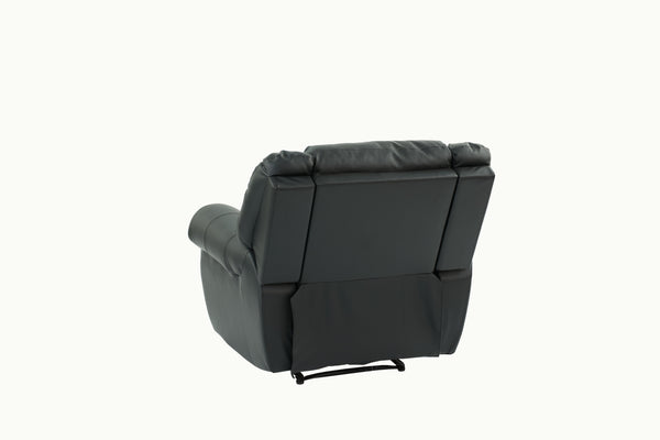 English Elm Modern Oversized Manual Recliner Chair Glider in Bonded Leather with Nailhead Trim and Plush Support Black 41 L x 31 W x 27 H B011P205581