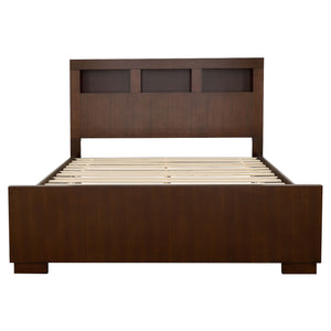 English Elm Ardino Modern Cappuccino California King Bed with Bookcase Headboard for Feng Shui & Storage Harmony B062S01093