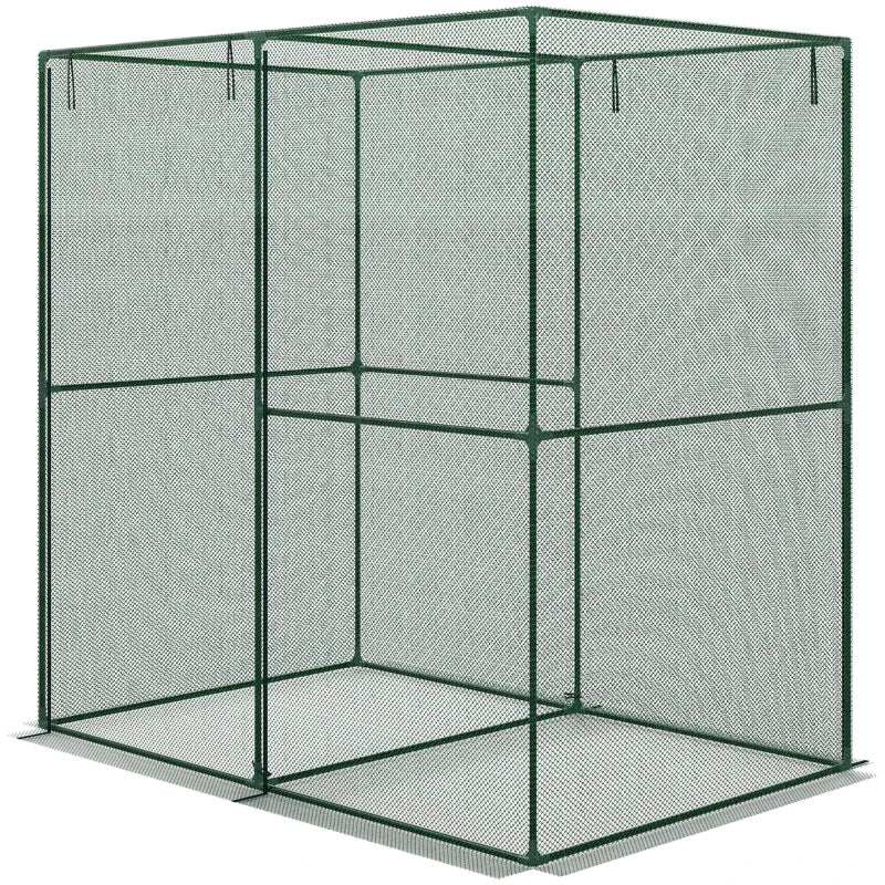 English Elm Spacious Garden Crop Cage with Steel Frame Hdpe Mesh Cover and Roll up Zippered Door T3971P468263