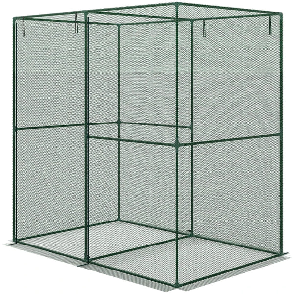 English Elm Spacious Garden Crop Cage with Steel Frame Hdpe Mesh Cover and Roll up Zippered Door T3971P468263