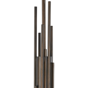 Archetype Chandelier - Statuary Bronze Elegance with Off-White Linen Shades for Contemporary Spaces