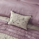 Madison Park Serene Transitional Embroidered 7 Piece Comforter Set MP10-3448 Purple