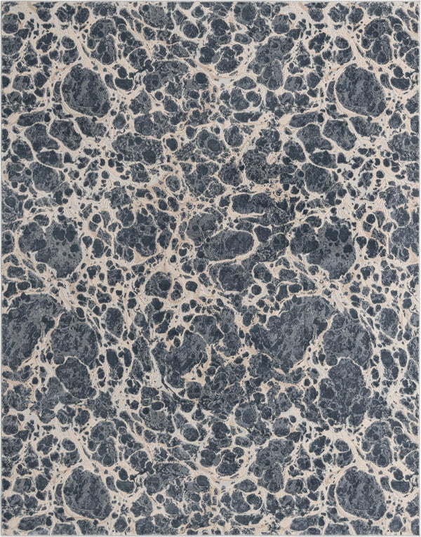 Unique Loom Oasis Breeze Machine Made Abstract Rug Gray, Ivory/Beige 8' 0" x 10' 0"