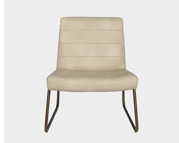 Sunpan Anton Lounge Chair - Stylish Comfort with Sculpted Seat and Rustic Bronze Frame for Modern Spaces Bravo Cream