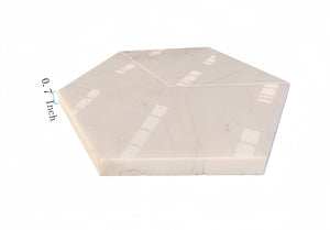 English Elm Hexagon Marble Tile: Snow Mountain White Natural Stone For Luxurious Walls & Floors, 12 Pcs Box W1696P262341