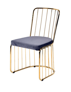 VIG Furniture Holly Grey Fabric Dining Chair Set Of 2 — Plush Velour Seats, Gold U‑Frame, Rubber Stoppers, 270Lb Capacity VGFH-FDC6082-GRY