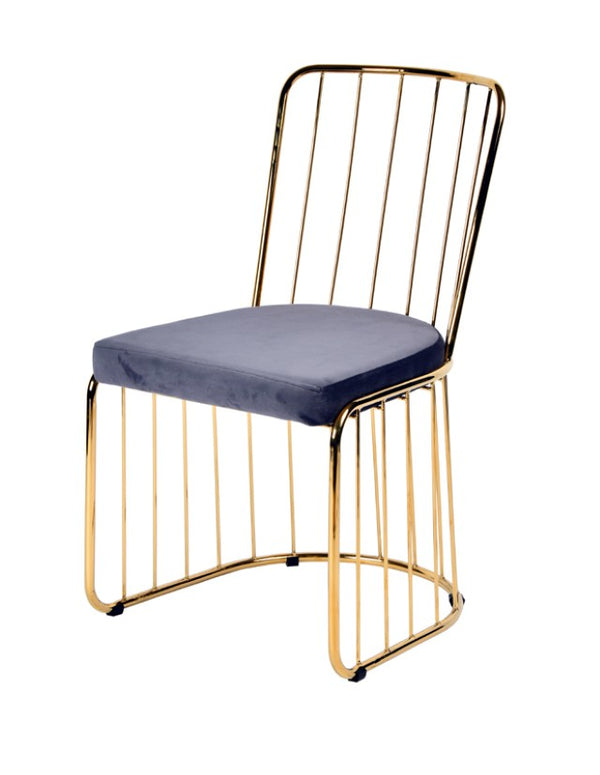 VIG Furniture Holly Grey Fabric Dining Chair Set Of 2 — Plush Velour Seats, Gold U‑Frame, Rubber Stoppers, 270Lb Capacity VGFH-FDC6082-GRY