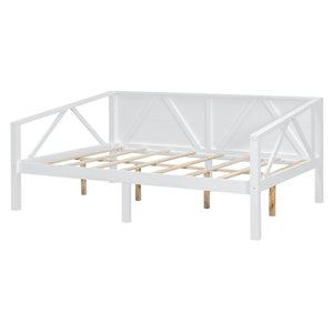 English Elm Twin Daybed Frame Solid Pine Sofa Bed for Guest Room Studio or Teen Bedroom White N708P266726K