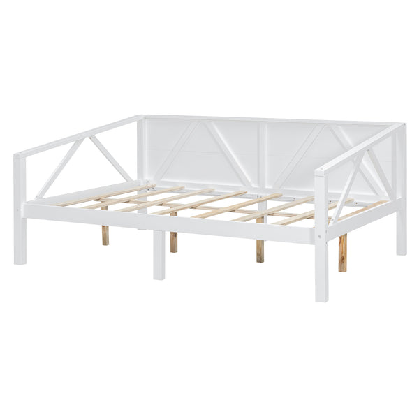 English Elm Twin Daybed Frame Solid Pine Sofa Bed for Guest Room Studio or Teen Bedroom White N708P266726K
