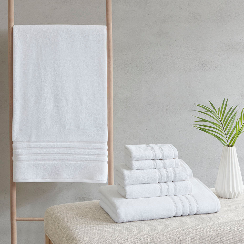 JLA Home Clean Spaces - Sustainable Antimicrobial Bath Towels 6-Piece Set with SILVADUR™ Protection, 650gsm Plush, OEKO-TEX Certified Natural LCN73-0131