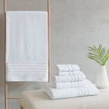 Clean Spaces Nurture Casual Sustainable Antimicrobial Bath Towel 6 Piece Set LCN73-0129 White