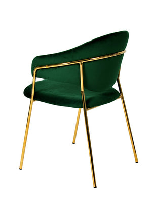 VIG Furniture Trevor Green Velvet Dining Chairs (Set Of 2) — Plush Channel Tufting, Gold Frame, Scratch-Resistant Pads VGFHFDC8022-GRN