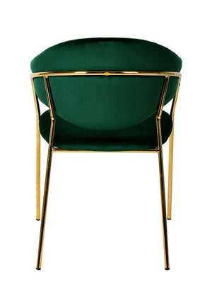 VIG Furniture Trevor Green Velvet Dining Chairs (Set Of 2) — Plush Channel Tufting, Gold Frame, Scratch-Resistant Pads VGFHFDC8022-GRN