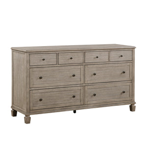 English Elm Gray Oak Marceline 8-Drawer Dresser – Classic Transitional Oak Veneer, Knob Hardware, Spacious Storage B011P210428