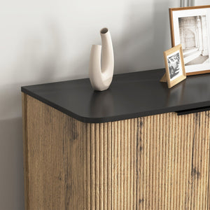 English Elm Multi-Functional Mdf Sideboard - Stylish Storage For Tvs & Tableware, Compact Design, Easy Assembly W3226P279083