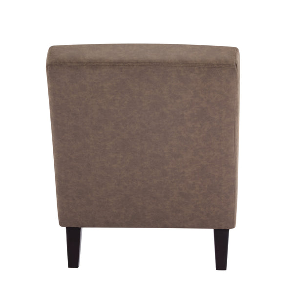 English Elm Christopher Knight Home® - FINLAY Curved KD Chaise Lounge Dark Coffee PU Leather Birch Wood Legs — Contemporary Comfort 62" N776P298861C