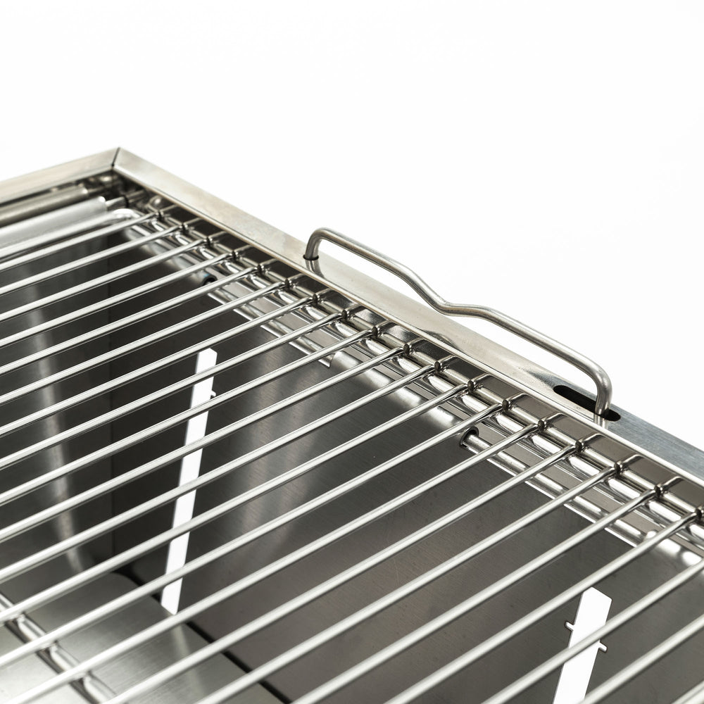 English Elm Folded Stainless Steel Portable Charcoal Grill for Camping Picnic Patio Outdoor Use W853P220596
