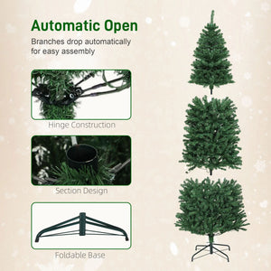 English Elm 6ft Slim Fir Artificial Tree 899 Tips 240 Led Multicolor Lights Remote Holiday T3971P412545