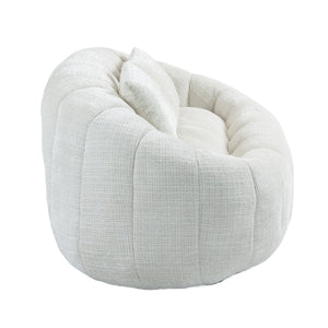English Elm Bean Bean Bag Sofa High-Density Memory Foam Two-Seater Lounger High Back Chenille Cozy Support Beige W395P181433