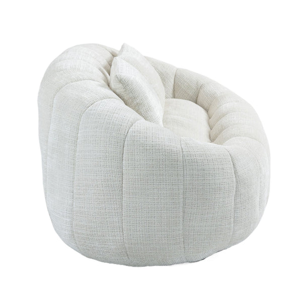 English Elm Bean Bean Bag Sofa High-Density Memory Foam Two-Seater Lounger High Back Chenille Cozy Support Beige W395P181433